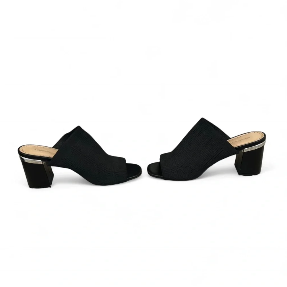 Adrienne Vittadini Arielle Block Heel Mules in Black Size 8.5 - Picture 8 of 10